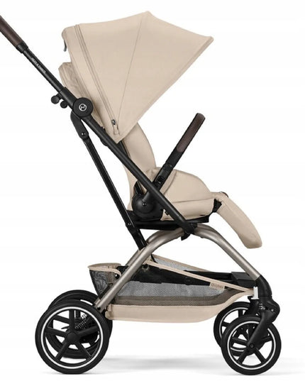 Vaikiškas vežimėlis CYBEX Eezy S Twist+ 2 '2026, dideli ratai, besisukanti 360° sėdynė, smėlio spalvos
