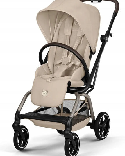 Vaikiškas vežimėlis CYBEX Eezy S Twist+ 2 '2026, dideli ratai, besisukanti 360° sėdynė, smėlio spalvos