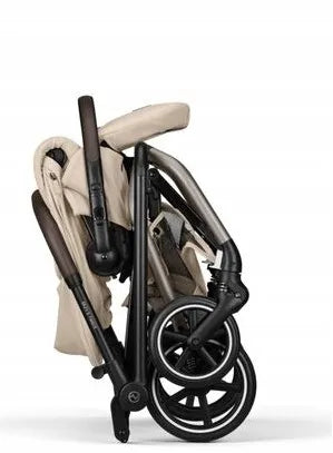 Vaikiškas vežimėlis CYBEX Eezy S Twist+ 2 '2026, dideli ratai, besisukanti 360° sėdynė, smėlio spalvos