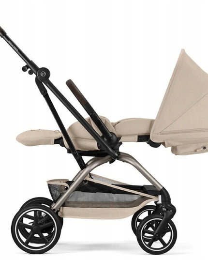 Vaikiškas vežimėlis CYBEX Eezy S Twist+ 2 '2026, dideli ratai, besisukanti 360° sėdynė, smėlio spalvos