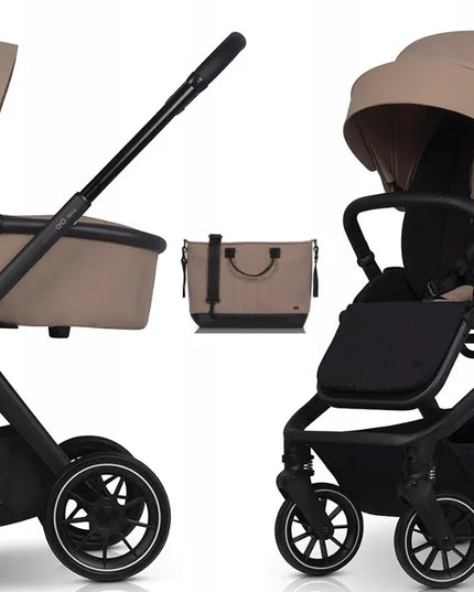 Vaikiškas vežimėlis EASY-GO REVA, spalva GOLDEN BEIGE – 2-viename komplektas