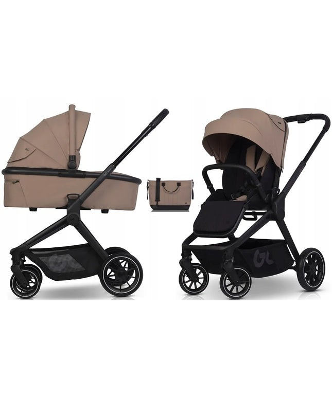 Vaikiškas vežimėlis EASY-GO REVA, spalva GOLDEN BEIGE – 2-viename komplektas