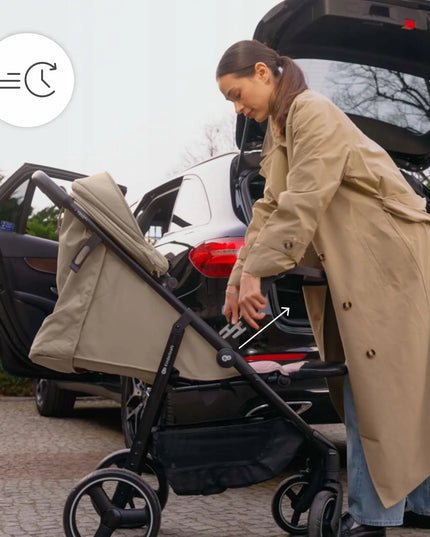Vaikiškas vežimėlis Kinderkraft TRIG 3, iki 22 kg, su padėklu, lengvas, sulankstomas, dideli ratai