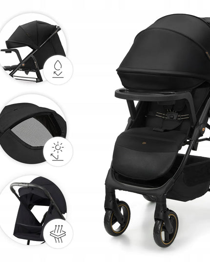 Vaikiškas vežimėlis Kinderkraft TRIG 3, iki 22 kg, su padėklu, lengvas, sulankstomas, dideli ratai