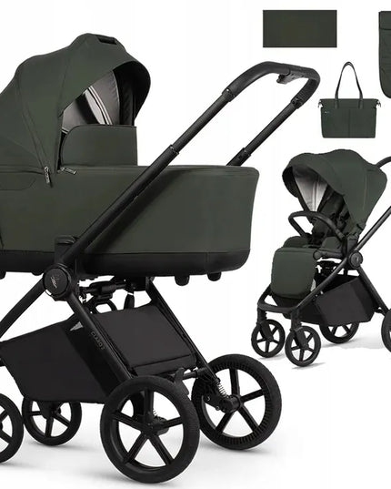 Vaikiškas vežimėlis VENICCI CLARO 2.0 Forest 2w1 + adapteriai