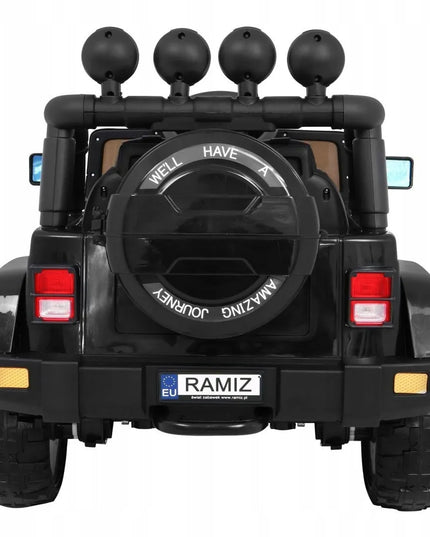 Vaikiškas visureigis Full Time 4WD, juodas, 4x4 pavara + distancinis valdymo pultas