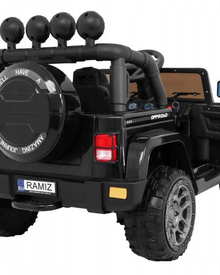 Vaikiškas visureigis Full Time 4WD, juodas, 4x4 pavara + distancinis valdymo pultas