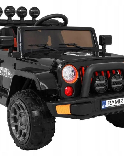 Vaikiškas visureigis Full Time 4WD, juodas, 4x4 pavara + distancinis valdymo pultas