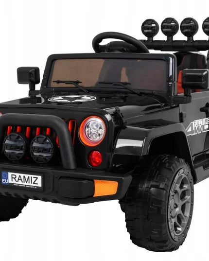 Vaikiškas visureigis Full Time 4WD, juodas, 4x4 pavara + distancinis valdymo pultas