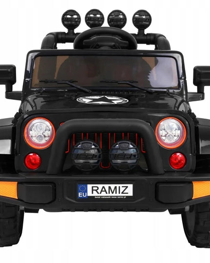 Vaikiškas visureigis Full Time 4WD, juodas, 4x4 pavara + distancinis valdymo pultas