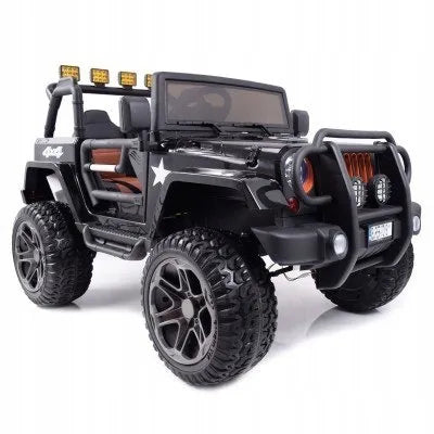 Vaikiškas visureigis Jeep Monster 4x4, raudonas + nuotolinio valdymo pultas + reguliuojama sėdynė