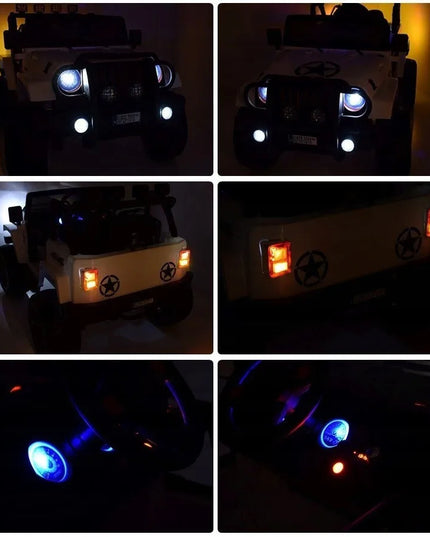 Vaikiškas visureigis Jeep Monster 4x4, raudonas + nuotolinio valdymo pultas + reguliuojama sėdynė