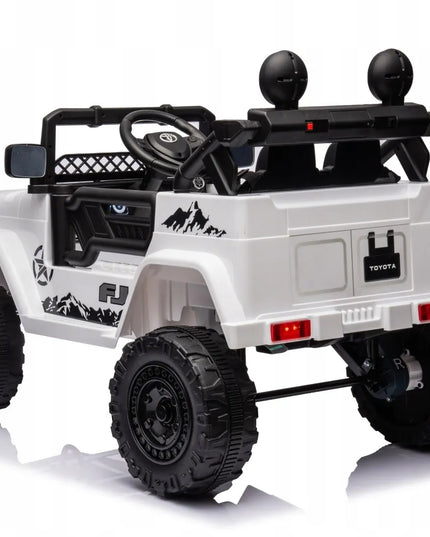 Vaikiškas visureigis Toyota FJ Cruiser, baltas + distancinio valdymo pultas + 4x4 pavara + LED garsas + EVA ratai