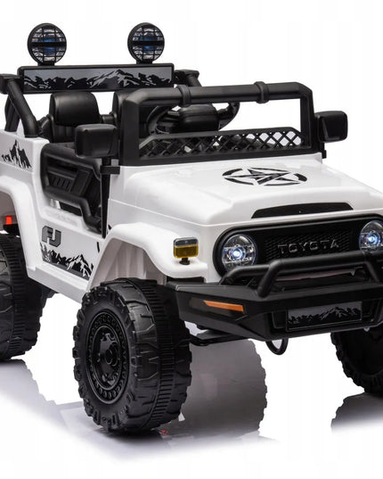 Vaikiškas visureigis Toyota FJ Cruiser, baltas + distancinio valdymo pultas + 4x4 pavara + LED garsas + EVA ratai