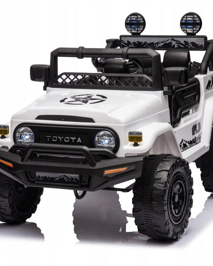 Vaikiškas visureigis Toyota FJ Cruiser, baltas + distancinio valdymo pultas + 4x4 pavara + LED garsas + EVA ratai