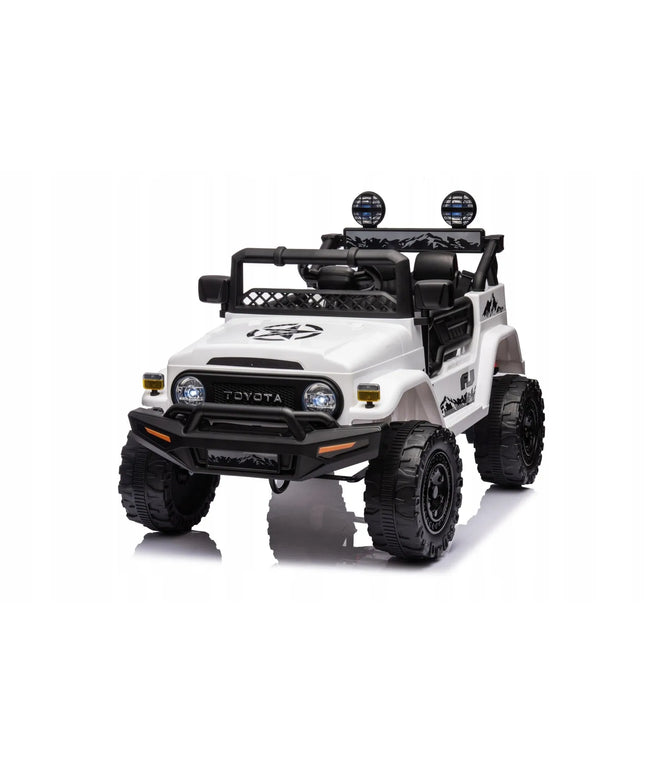 Vaikiškas visureigis Toyota FJ Cruiser, baltas + distancinio valdymo pultas + 4x4 pavara + LED garsas + EVA ratai