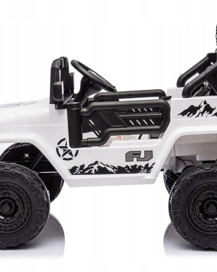 Vaikiškas visureigis Toyota FJ Cruiser, baltas + distancinio valdymo pultas + 4x4 pavara + LED garsas + EVA ratai