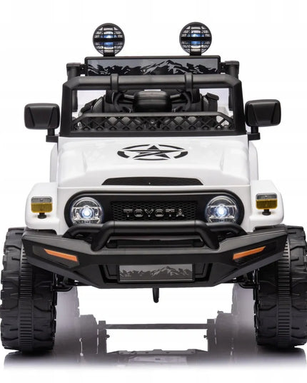 Vaikiškas visureigis Toyota FJ Cruiser, baltas + distancinio valdymo pultas + 4x4 pavara + LED garsas + EVA ratai