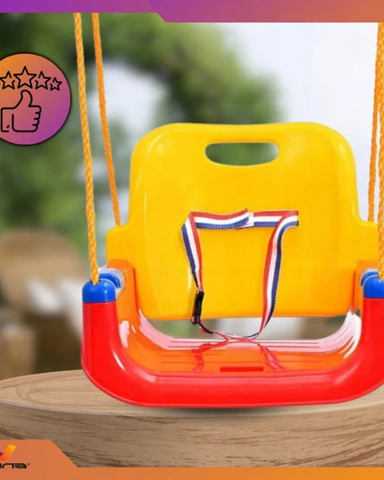 Vaikiškos 4-in-1 sūpuoklės – plastikinės, naudojimui namuose ir sode, su saugos diržais