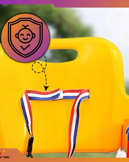 Vaikiškos 4-in-1 sūpuoklės – plastikinės, naudojimui namuose ir sode, su saugos diržais