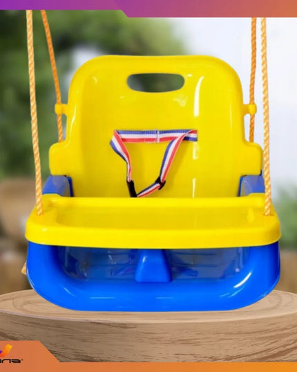 Vaikiškos 4-in-1 sūpuoklės – plastikinės, naudojimui namuose ir sode, su saugos diržais