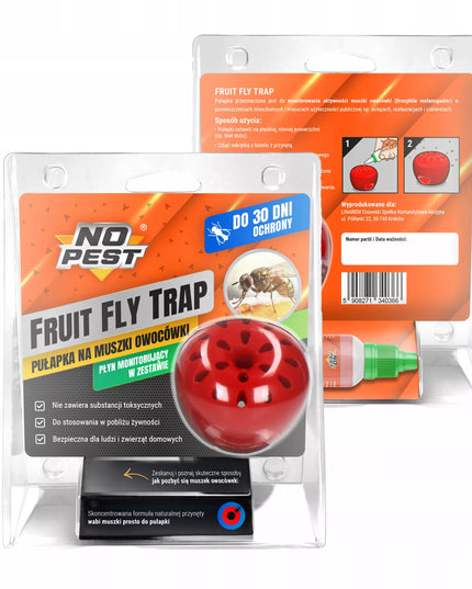 Vaisinių muselių gaudyklė Fruit Fly Trap No Pest + masalas 15 ml (3 vnt.)