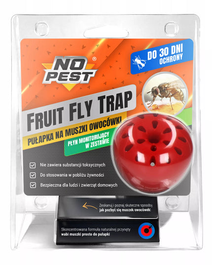 Vaisinių muselių gaudyklė Fruit Fly Trap No Pest + masalas 15 ml (3 vnt.)