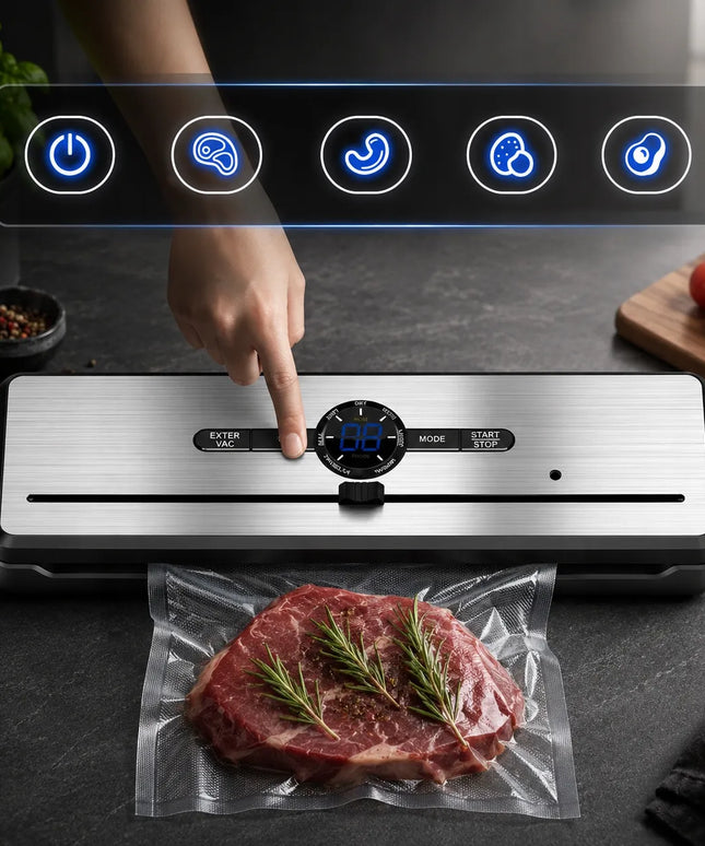 Vakuuminis maisto pakuotojas 7-in-1, galingas automatinis 135W aparatas su priedais