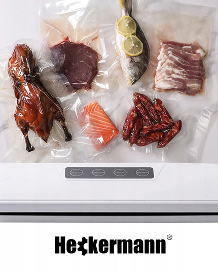 Vakuuminis maisto pakuotojas Heckermann GM-77 baltas su 28x600 cm plėvele