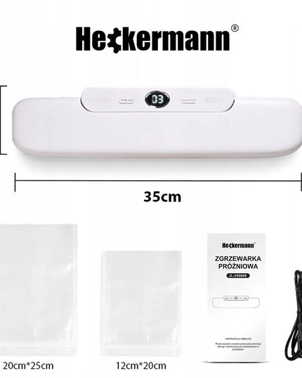 Vakuuminis pakuotojas Heckermann JL-VS8808 balta spalva + plėvelė 28x600cm