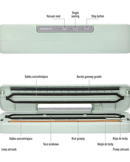 Vakuuminių produktų pakavimo aparatas BROWIN 320620 + plėvelė