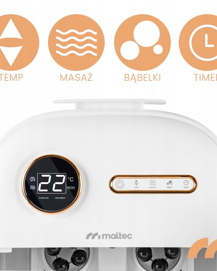 Vandens masažuoklis kojoms MalTec PRO-Hydro500WS su šildymu, burbuline hidromasaža, LED ekranu ir laikmačiu