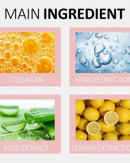 Veido kaukės su kolagenu – 10 vnt. drėkinantis ir šviesinantis rinkinys jautriai odai, be alkoholio, BIO-COLLAGEN