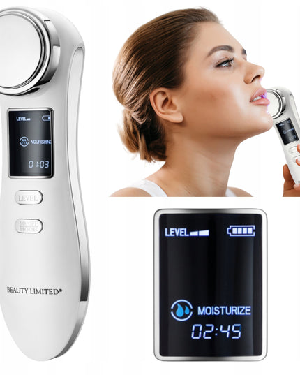 Veido masažuoklis ultragarsinis 3 funkcijų WarmCare Beauty Limited – giluminis valymas, drėkinimas ir maitinimas viename įrenginyje