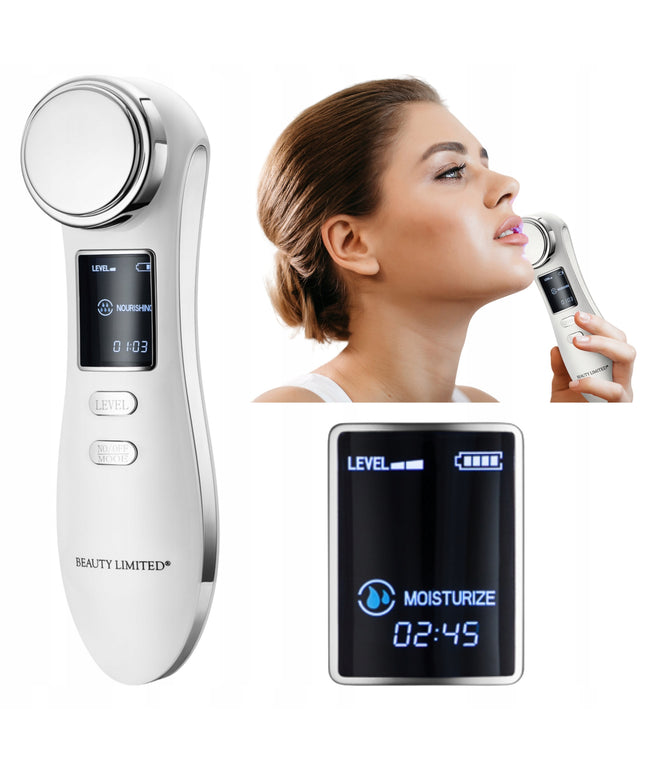 Veido masažuoklis ultragarsinis 3 funkcijų WarmCare Beauty Limited – giluminis valymas, drėkinimas ir maitinimas viename įrenginyje