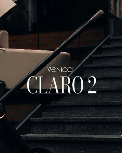 Venicci Claro 2.0 lengvas 2-in-1 vežimėlis, krepšys, uždangalas, apsauga nuo lietaus, adapteriai, „Almond“ spalva