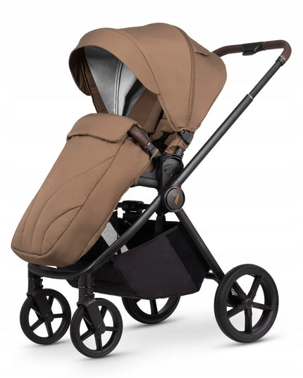 Venicci Claro lengvas 3-in-1 vežimėlis su Cybex automobiline kėdute ir priedais, Caramel