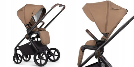 Venicci Claro lengvas 3-in-1 vežimėlis su Cybex automobiline kėdute ir priedais, Caramel