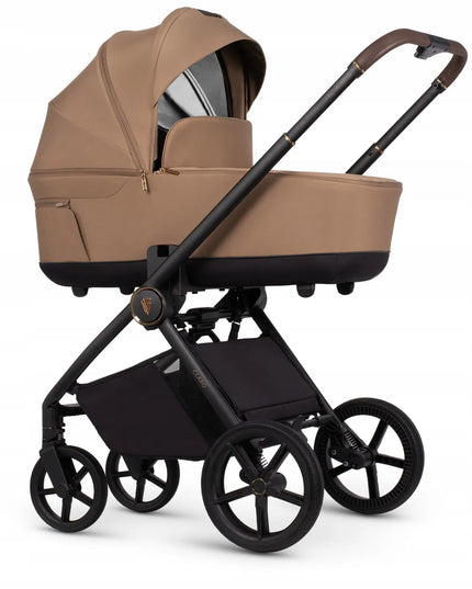 Venicci Claro lengvas 3-in-1 vežimėlis su Cybex automobiline kėdute ir priedais, Caramel
