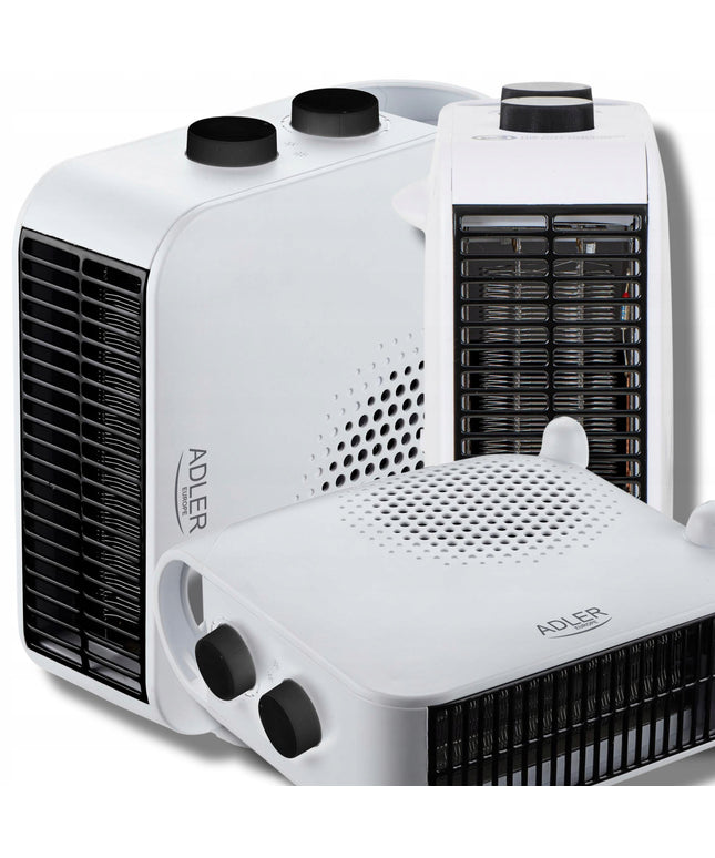 Elektrinis ventiliatorinis šildytuvas 2000W su termostatu, vertikalus ir horizontalus režimas, patalpų ir vonios šildymui