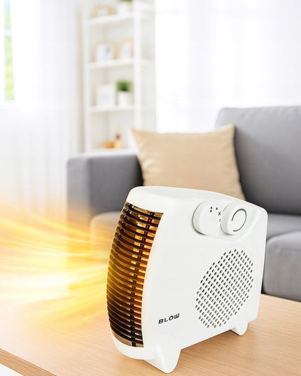 Elektrinis ventiliatorinis šildytuvas 2000W su termostatu, horizontalus ir vertikalus režimas, patalpų ir vonios kambariui