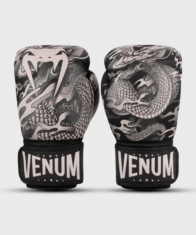 Venum bokso pirštinės Dragon's Flight - juodos/smėlio spalvos 14 oz
