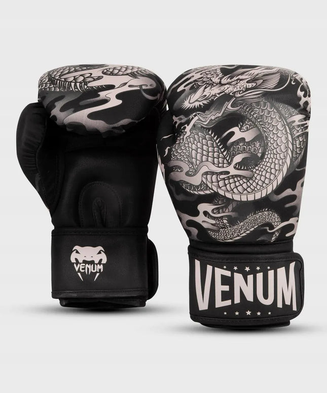 Venum bokso pirštinės Dragon's Flight - juodos/smėlio spalvos 14 oz