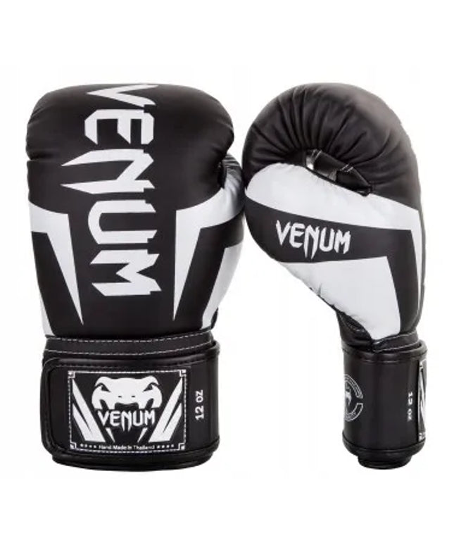 Venum Elite bokso pirštinės, juodos/baltos, 14 oz
