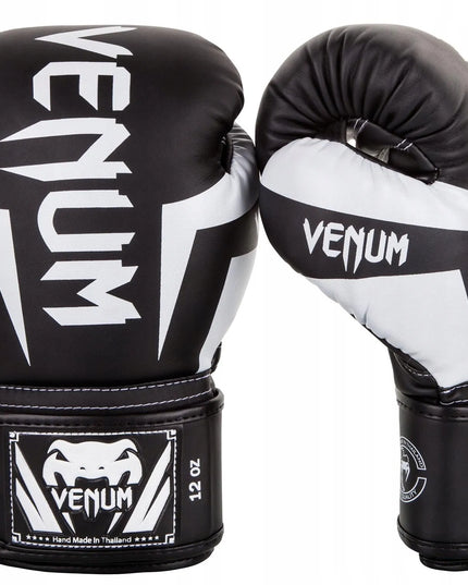 Venum Elite bokso pirštinės, juodos/baltos, 14 oz