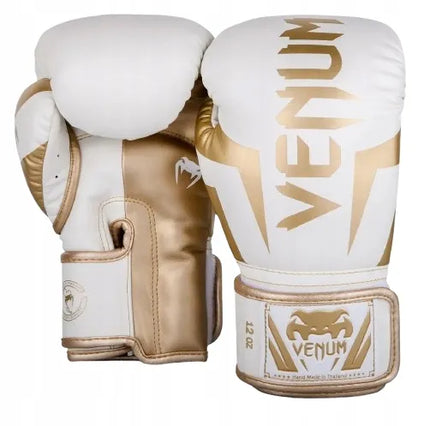 Venum Elite bokso pirštinės White/Gold 12OZ