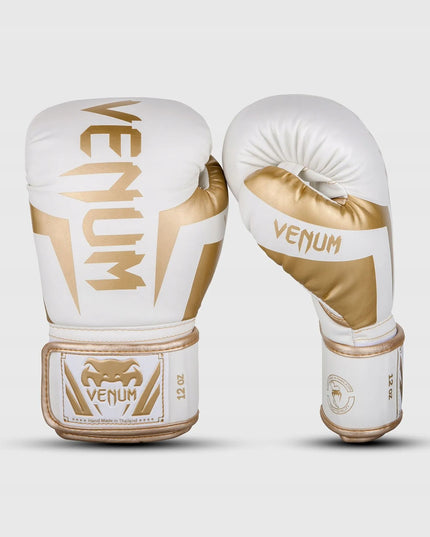 Venum Elite bokso pirštinės White/Gold 12OZ