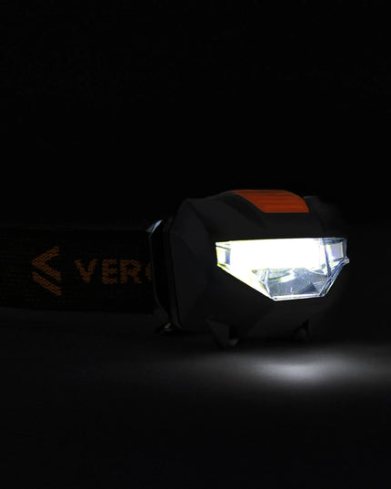 Vergionic LED COB galvos žibintuvėlis, atsparus vandeniui, 3W, su baterijomis