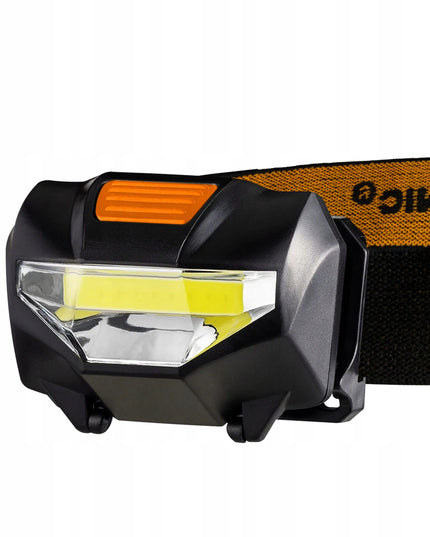 Vergionic LED COB galvos žibintuvėlis, atsparus vandeniui, 3W, su baterijomis