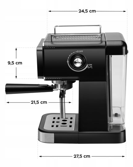 Espresso kavos aparatas Vertenz Puro 40 – 20 barų slėgis, 1350W, Thermoblock, 1.5L, profesionalus kapučinatorius